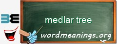 WordMeaning blackboard for medlar tree